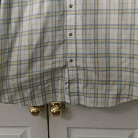 Wrangler Cowboy Cut Collection George Strait Button Shirt blue white  yellow  L - Picture 2 of 10